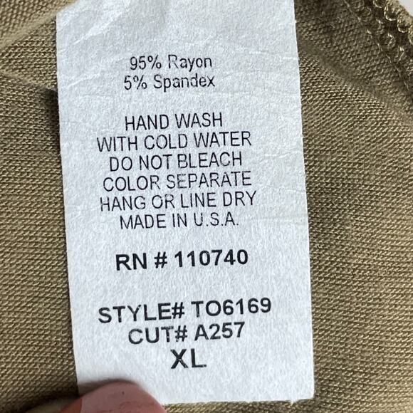 B'Leev Taupe Beaded Bib Neckline Tank XL Y2K Sleeveless Tunic Top - Picture 3 of 7